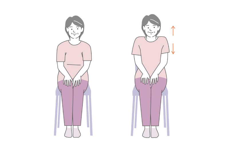 甲骨まわりストレッチのイラスト