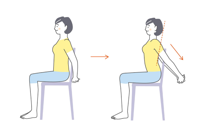 胸開きストレッチのイラスト