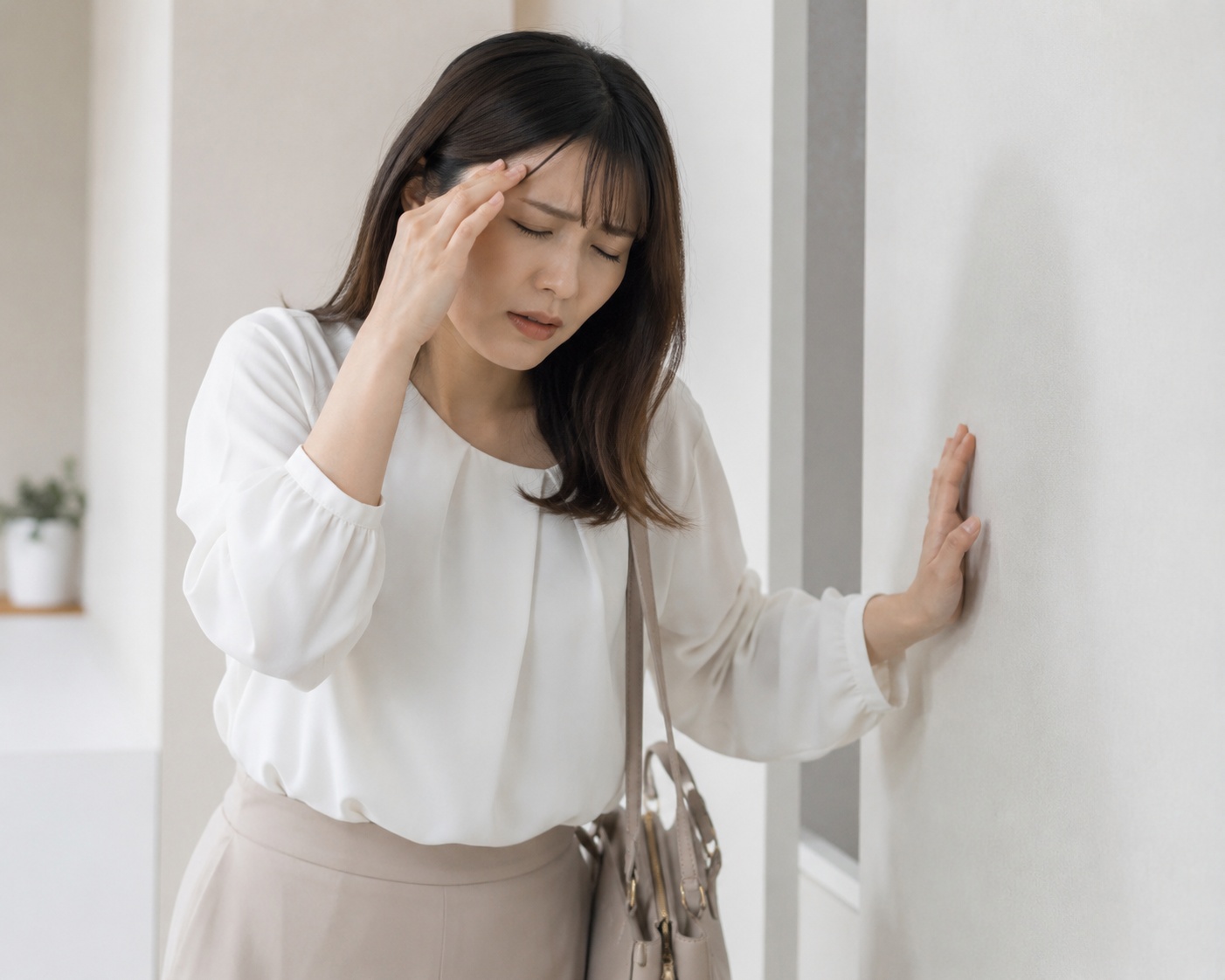 立ちくらみする女性