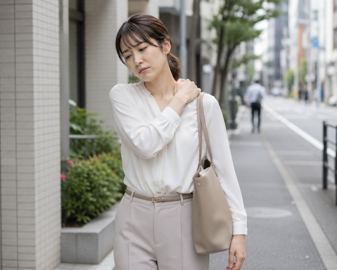 足を組む女性